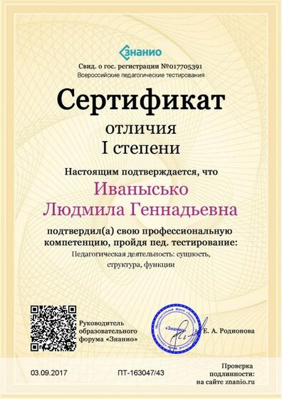 Cертификат отличия I степени-Педагогическая деятельность- сущность, структура, функции.jpg