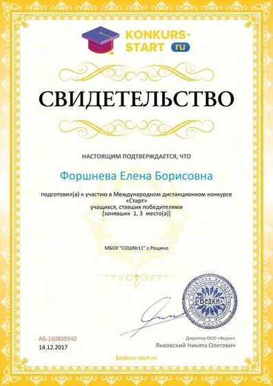 Свидетельство о подготовке победителей konkurs-start.ru №160808940.jpg