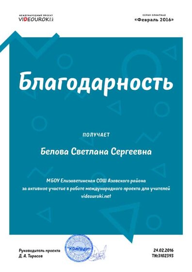 Белова Светлана Сергеевна - благодарность.png