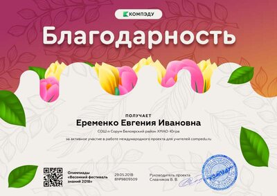 Еременко Евгения Ивановна - благодарность.png