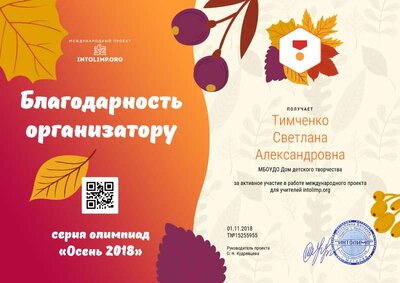 Тимченко Светлана Александровна - благодарность организатору.png