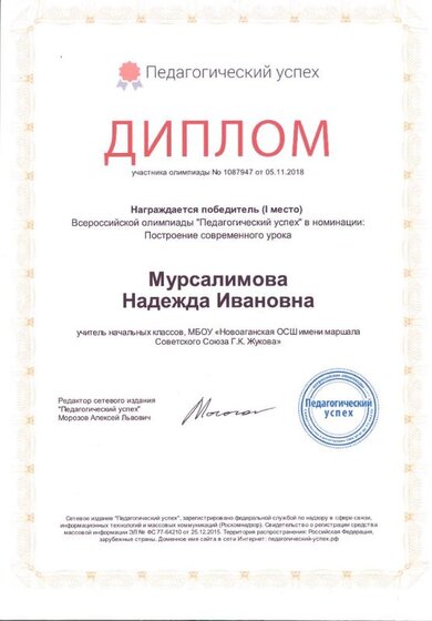 Диплом за 1 место  № 1087947  от 05.11.2018.jpg