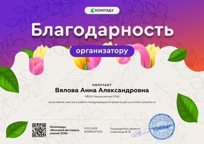 Вялова Анна Александровна - благодарность организатору.png