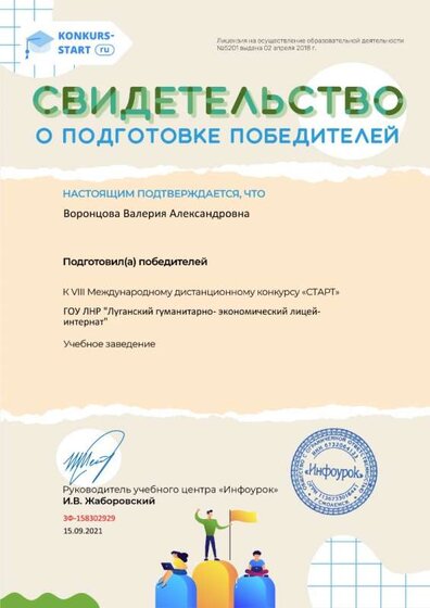 Свидетельство о подготовке победителей konkurs-start.ru №158302929.jpg