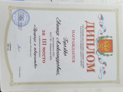 Приложение №21 Диплом за 3 место в районном конкурсе Природа и творчество.jpg