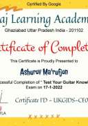 Certificate for Ashurov Ma'rufjon  for _Test Your Guitar Knowledge ...jpg