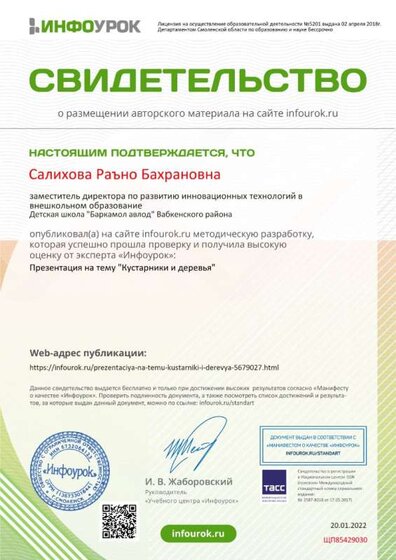 Свидетельство проекта infourok.ru №ЩП85429030.jpg