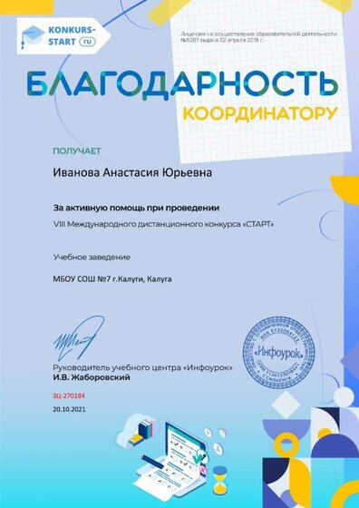 Благодарность координатору за активную помощь konkurs-start.ru №270184 (1).jpg
