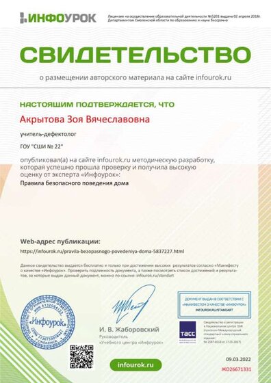 Свидетельство проекта infourok.ru №ЖО26671331.jpg