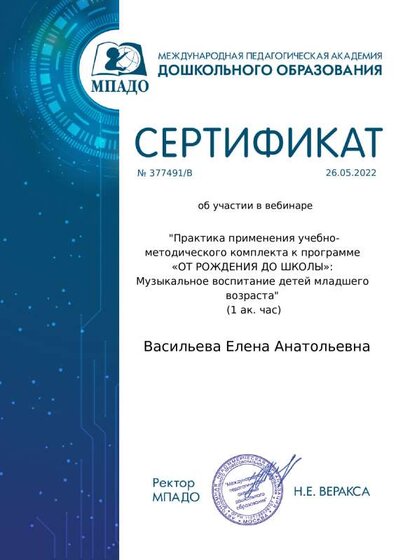 Сертификат об участии в вебинаре Практика применения учебно методического комплекса  к программе  От рождения до школы.pdf.jpeg