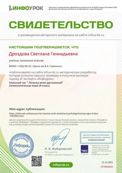 Свидетельство проекта infourok.ru №ЧЛ74935821 (1).jpg