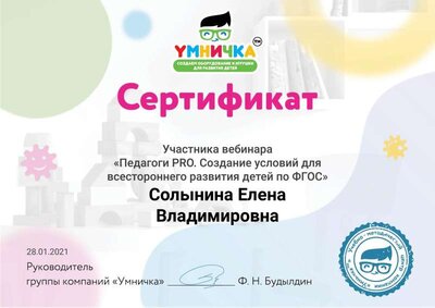 Сертификат Солынина Е.В. Создание условий для всесторонненго развития детей по ФГОС январь 2021.pdf.jpeg