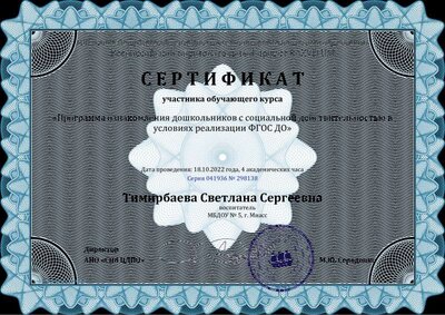 Сертификат Тимирбаева Светлана Сергеевна - Серия 041936 № 298138.pdf.jpeg