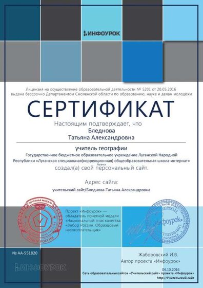 Сертификат проекта infourok.ru № АA-551820.jpg
