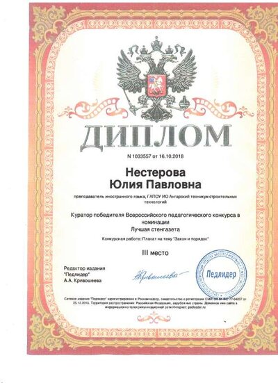 2018 Диплом куратора победителя всероссийского конкурса Лучшая стенгазета.jpg