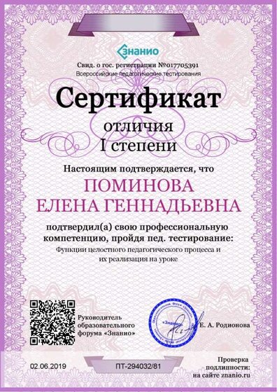 Cертификат отличия I степени-Функции целостного педагогического процесса и их реализация на уроке.jpg