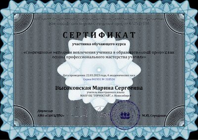 Сертификат Высоковская Марина Сергеевна - Серия 041931 № 318524.pdf.jpeg
