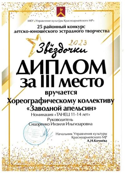 Диплом за 3 место ХК Заводной апельсин..jpeg