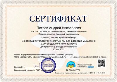 06.Сертификат (Директ-Академия) Лестница интеллекта. Инструменты для развития мышления у детей дошкольного возраста (Петров А.Н.).jpg