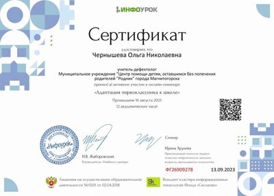 Сертификат проекта Infourok.ru №ФГ26909278.jpg