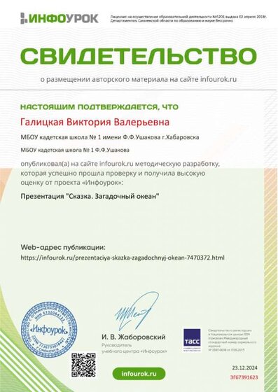 Свидетельство проекта infourok.ru №ЭГ67391623.jpg