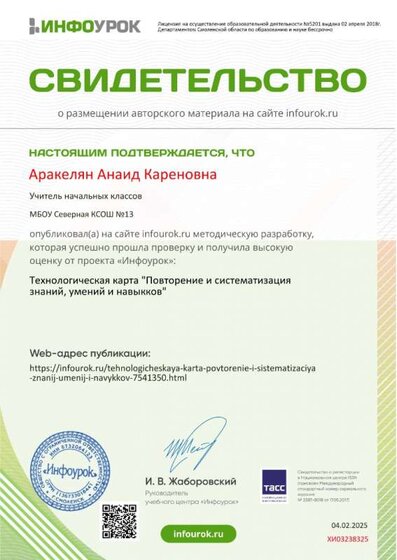 Свидетельство проекта infourok.ru №ХИ03238325.jpg