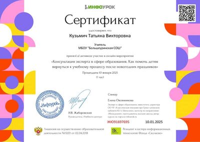 Сертификат проекта Infourok.ru №ЖЮ91697695.jpg