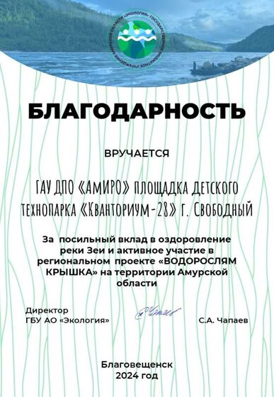 Благодарность ГАУ ДПО «АмИРО» площадка детского технопарка «Кванториум-28» г. Свободный .jpg