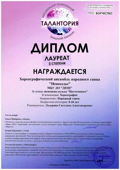 Непоседы 2 место Междунар. Талантория Цветочницы 12.04.2026 Лазурина.jpg
