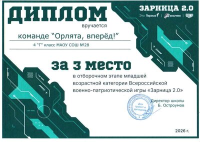 Диплом 3 место. Зарница.Васильева В.А.jpg