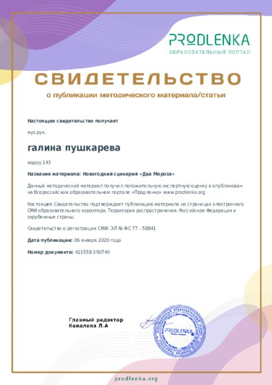 Новогодний сценарий «Два Мороза»