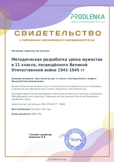 Урок мужества для 11 класса: ключевые битвы и подвиги Великой Отечественной войны