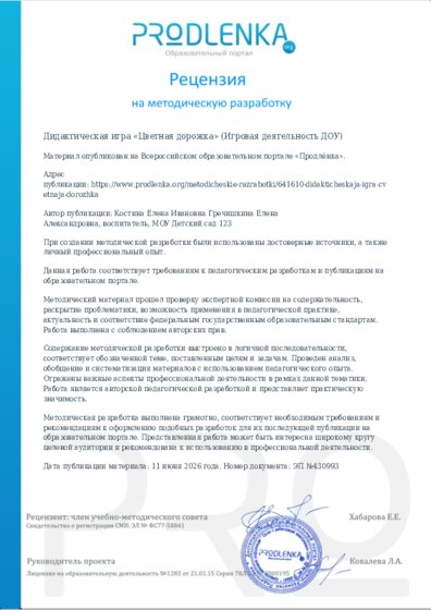 Рецензия на методическую разработку