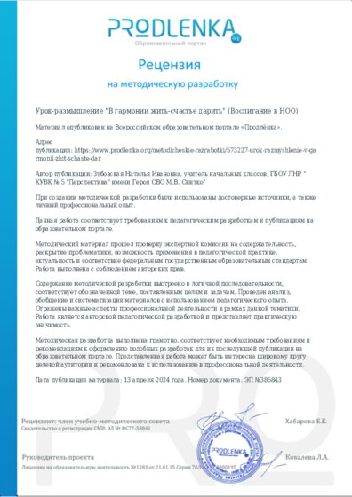 Рецензия на методическую разработку
