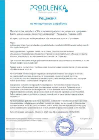 Рецензия на методическую разработку