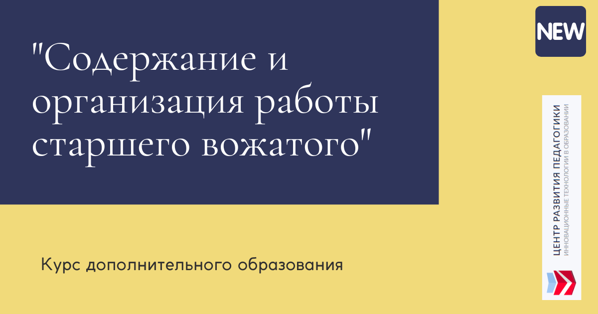Содержание и организация работы старшего вожатого образовательной организации