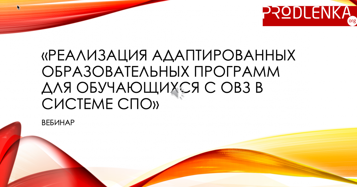Вебинар «Реализация адаптированных образовательных программ для обучающихся с ОВЗ в системе СПО»