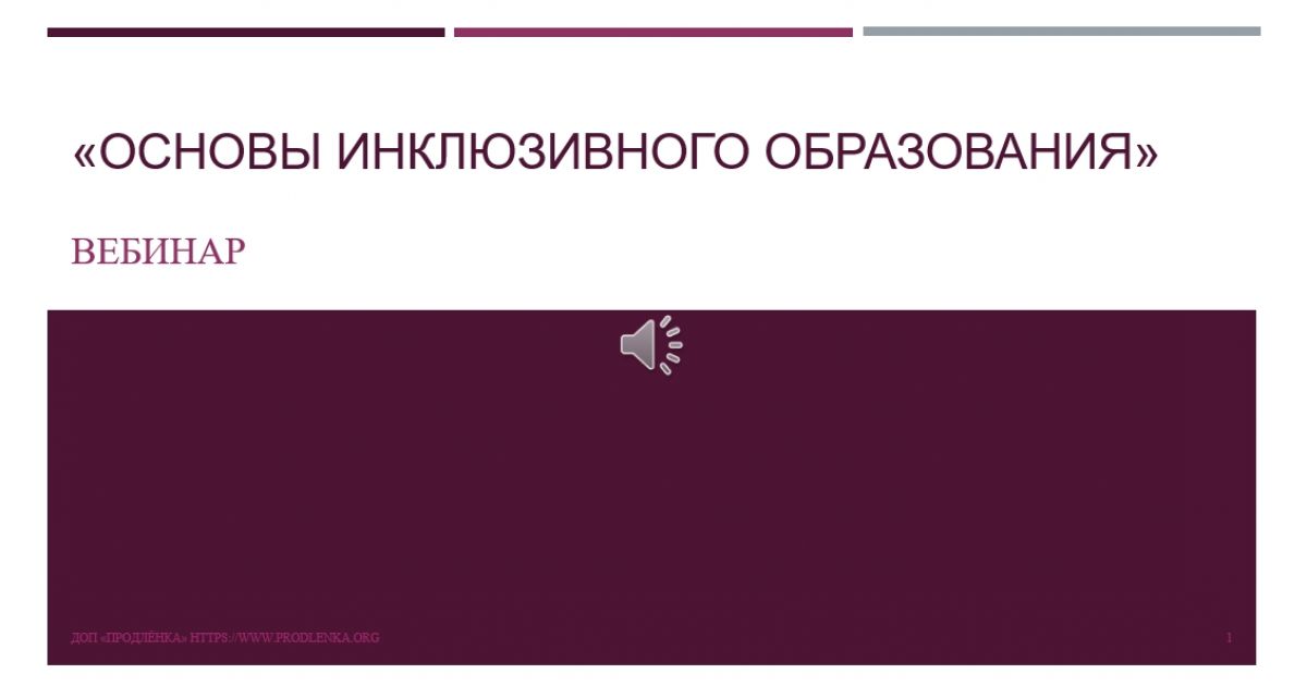 Вебинар «Основы инклюзивного образования»
