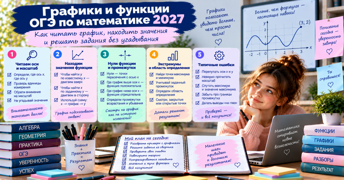 Графики и функции ОГЭ по математике: как читать график, находить значения и решать задания без угадывания