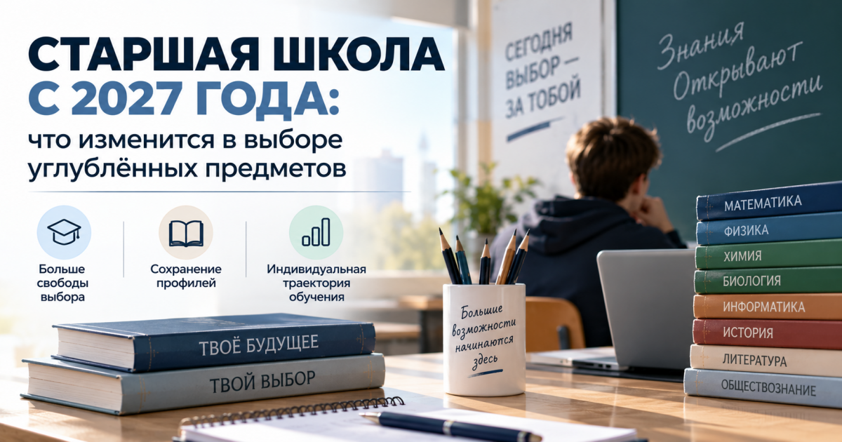 Старшая школа с 2027 года: что изменится в выборе углублённых предметов