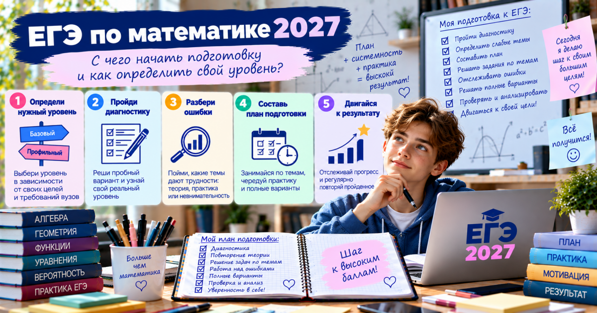 ЕГЭ по математике 2027: с чего начать подготовку и как определить свой уровень