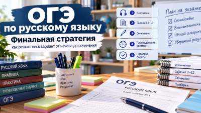 Финальная стратегия ОГЭ по русскому языку: как решать весь вариант от начала до сочинения