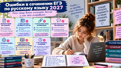 Ошибки в сочинении ЕГЭ по русскому языку: что чаще всего снижает баллы и как это исправить