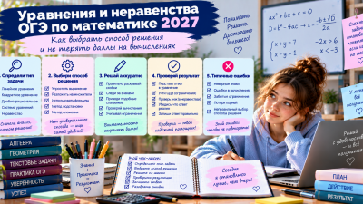 Уравнения и неравенства ОГЭ по математике: как выбрать способ решения и не терять баллы на вычислениях