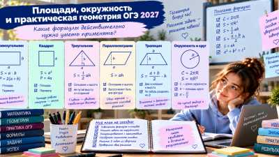 Площади, окружность и практическая геометрия ОГЭ: какие формулы действительно нужно уметь применять