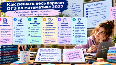 Как решать весь вариант ОГЭ по математике: порядок заданий, время, черновик и финальная проверка