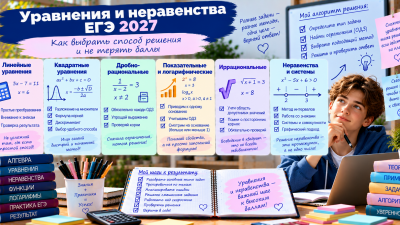 Уравнения и неравенства ЕГЭ 2027: как выбрать способ решения и не терять баллы