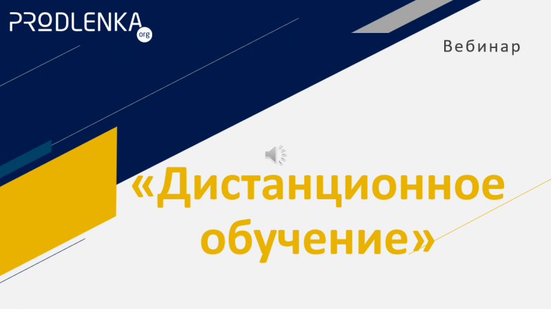 Вебинар «Дистанционное обучение»