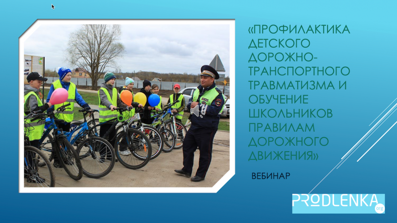 Вебинар «Профилактика детского дорожно-транспортного травматизма и обучение школьников правилам дорожного движения»