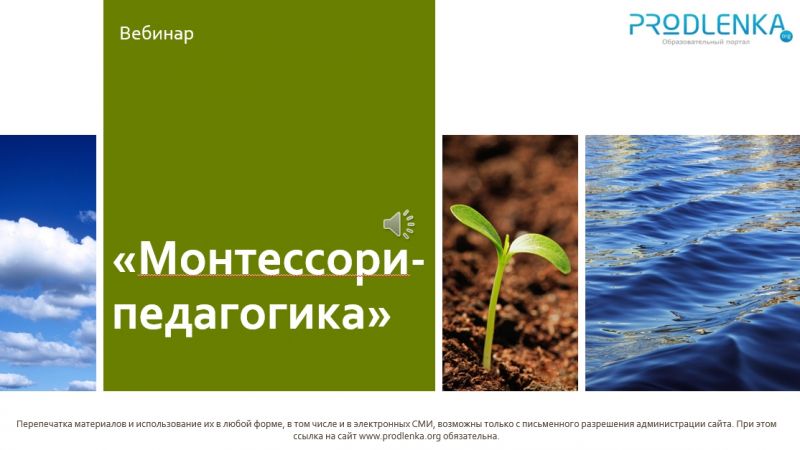 Вебинар «Монтессори-педагогика»